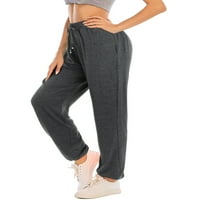 Женски јога џемпери лабави тренингот џогери панталони удобни панталони за салон со џебови со џебови