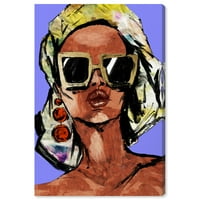 Студиото Wynwood 'Sketchy Fashion I Light' Fashion and Glam Wall Art Canvas Print - злато, виолетова, 16 24