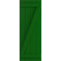 Ekena Millwork 1 2 W 49 H TRUE FIT PVC Четири табли се приклучи на Board-N-Batten Sulters W Z-Bar, Viridian Green