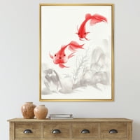 Дизајн на „Антички златни риби“ Наутички и крајбрежно врамено платно wallидно печатење