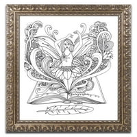 Трговска марка ликовна уметност самовила 3 ​​ платно уметност од kcdoodleart златна украсна рамка