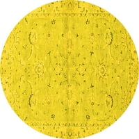 Ахгли Компанија Затворен Круг Ориентално Жолта Традиционална Област Килими, 8 ' Круг