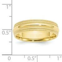 10к Жолто Злато Двојно Милгрин Удобност Одговара Свадба Бенд Големина 1dmc060