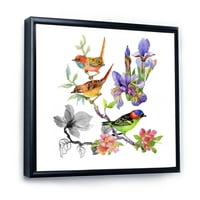 Шарени птици и тропски цвеќиња, јас го враменив сликарското платно уметничко печатење