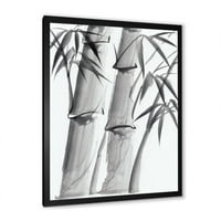 DesignArt 'Гроздобер црно -бел бамбус IV' Традиционален врамен уметнички принт