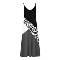 Женски А-Линија Фустан Мода Прашка Без Ракави Лента Печатење Тенок Плажа Долг Фустан