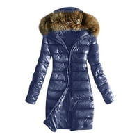 Зимски палта од крзно со женски волна екстремно ладно време надвор од крзнената тешка бушава светлина јакна
