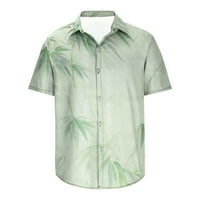 Аурурален Човек Клиренс Облека Мажи Мода Обични Копчиња Хаваи Печатење Пресврт Краток Ракав Кошула Блуза