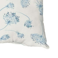 Едноставно Дејзи посакувајќи цвеќиња Декоративно фрлање перница, сино бело