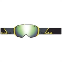 Зимски скијачки очила за црно -мозочен удар со црниот мозочен удар со зелени леќи Емералд и Аурора