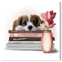 Wynwood Studio отпечати тендер и слатки поетски животни кучиња и кутриња wallидни уметности платно печати розова светлина розова