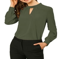 Уникатни поволни цени, женски држач јака со долг ракав, блуза за канцеларија за работа