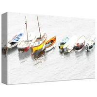Бела вода чамци Италија од Judудита Лури завиткана од платно Фото уметност Печати