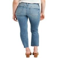 Co. Silver Jeans Co. Најбараните фармерки со средно раст на жените, големини на половината 24-36