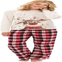 Божиќни Облеки За Божиќно Семејство Со Танцување Маица Со Долги Ракави + Обичен Панталон За Панталони Сет Божиќна Забава