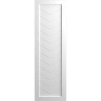 Ekena Millwork 18 W 33 H TRUE FIT PVC SINE PALLE CHEVRON модерен стил фиксни ролетни за монтирање, бело