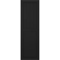 Ekena Millwork 18 W 60 H TRUE FIT PVC Farmhouse Flat Panel комбинација фиксни ролетни за монтирање, црна