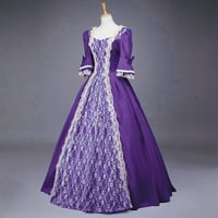 Фустани За дозвола За Жени Долги Модни Печатени Вечерни Фустани Со Должина НА Лактот Виолетова 5xl